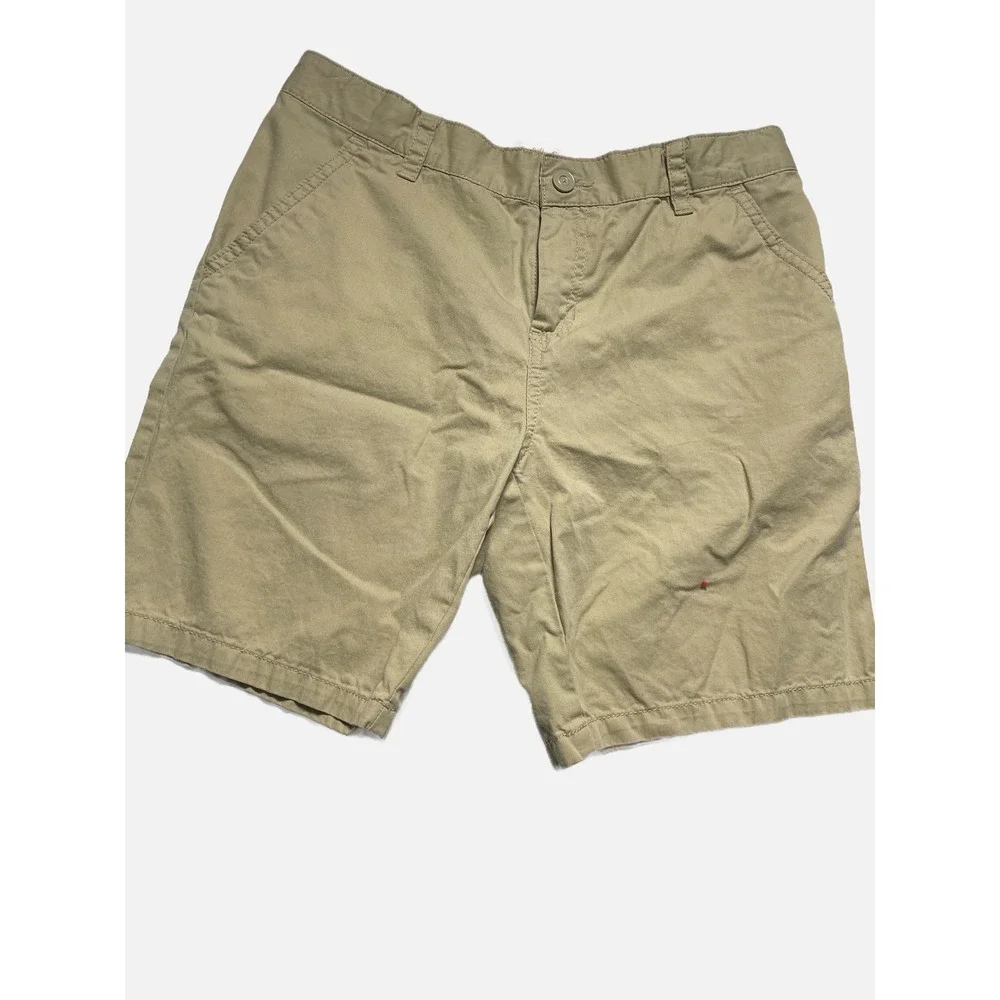 Cat & Jack Chino Shorts Boys XL 14 Khaki Tan Cotton Blend Casual School Uniform